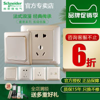 Schneider Switch Panel Household Single And Double Control Wall Open-Mounted Power Supply Two And Three Pins Five-Hole Socket 86 Ruiyi Gold