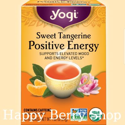 ชา YOGI ORGANIC HERBAL TEA 🍃⭐Sweet Tangerine Positive Energy⭐🍵 ชาโยคี ชาสมุนไพรออแกนิค ชาเพื่อสุขภาพ จากอเมริกา🇺🇸 1 กล่องมี 16 ซอง
