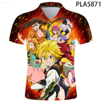 【high quality】  3d Printed the Seven Deadly Sins Nana Anime Summer Casual Cool Men Shirts Short Sleeve Harajuku Ropa De Hombre Short Sleeve Tops