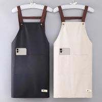 ผ้ากันเปื้อนทำอาหารแฟชั่นสายรัดเอวปรับได้ Chef Apron Washable Kitchen Apron Waist Tie Hand Wipe Apron For Grilling