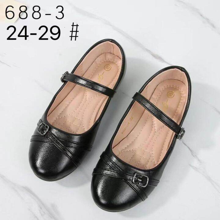 【BLACKSHOES】#688-3 New korean Black shoes kids doll shoes (24-34 size