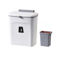 1Set Toilet Kitchen Waste Storage+Inner Barrel Wall Mounted Trashcan Rubbish Bin B