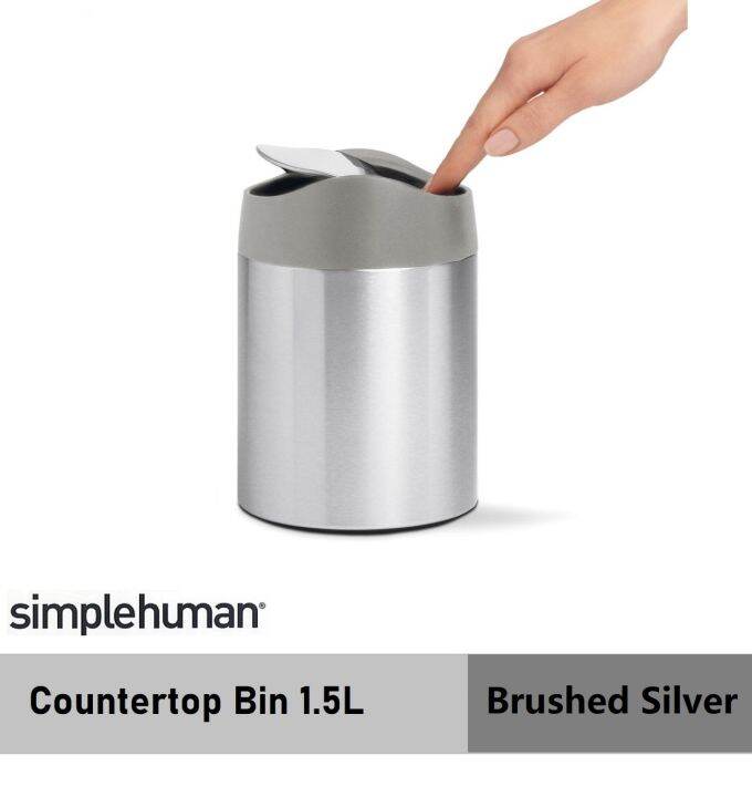 Simplehuman Countertop Trash Can 1.5 L For Office Desk Make Up Desk