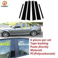 【hot】✷◘  6Pcs for 3 E46 4-door Sedan Saloon 1998-2004 2005 Door Window Pillar Posts Trim Molding Cover Stickers Accessories