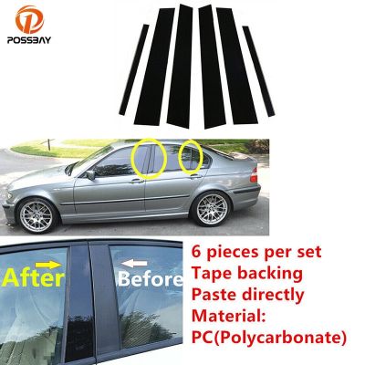 【hot】✷◘  6Pcs for 3 E46 4-door Sedan Saloon 1998-2004 2005 Door Window Pillar Posts Trim Molding Cover Stickers Accessories