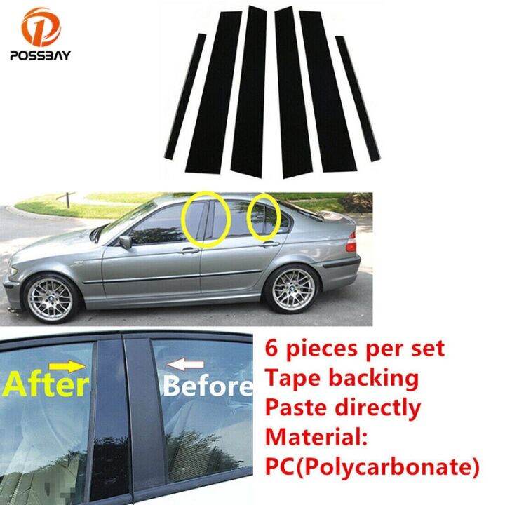 hot-6pcs-for-3-e46-4-door-sedan-saloon-1998-2004-2005-door-window-pillar-posts-trim-molding-cover-stickers-accessories