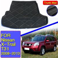 ที่รองเท้าถาดถาดรองสัมภาระสำหรับ Nissan X-Trail XTrail แผ่นพรมปูพื้นผ้ายางปูท้ายรถด้านหลัง MK2 T31 II 2008 2009 2010 2011 2012 2013