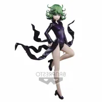 oakcke Genuine 22CM Tatsumaki Hot Blooded Anime One Punch-Man Black Dress Figure Toys Beautiful Girl PVC Material Static Ornament