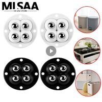 4PCS Mute 4 Beads Ball Self Adhesive Pulley Base Universal Wheel 360 Degree Rotation Furniture Storage Box Move Accessories Furniture Protectors Repla