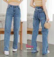 RittaJeans กางเกงขายาผญ ขาตรง กระบอก ผ้ายืด สียีนส์อ่อนฟอก