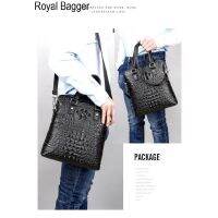 Royal Bagger Laptop Briefcase Handbag For Men Genuine Cow Leather Business Travel High Capacity Cool Handbag Casual Shoulder Crossbody Bags