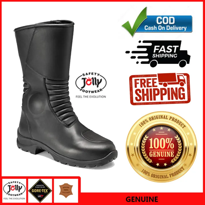 Motorcycle Riding Leather Boots for Men Goretex and Waterproof Genuine
