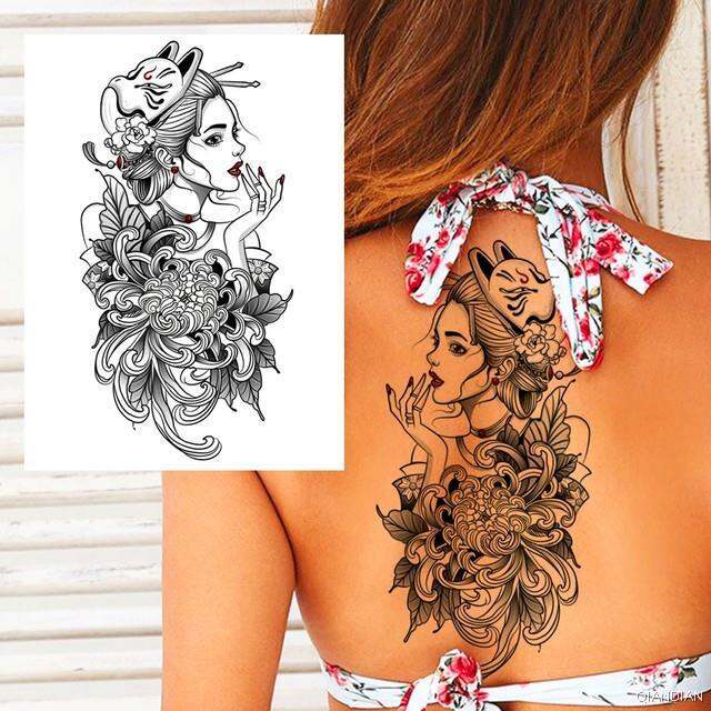 hot-dt-temporary-sticker-wolf-flash-feather-tatto-woman-fake-sleeve-tatoo-man