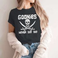 Goonies เสื้อยืดคอกลมผ้าเสื้อยืดคอกลมคลาสสิกแขนลำลองขาสั้นแฟชั่นพิมพ์ลายเสื้อคอกลมผ้าคอตตอน100% ใหม่ฤดูร้อนขายส่งเสื้อยืดตลกเสื้อยืดมีตราสินค้า