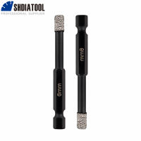 DIATOOL 2pcs 6mm Vacuum zed Diamond Core Bits With Qucik Fitting Shank, Dry Drilling Bits Professional Quality Hole Saw