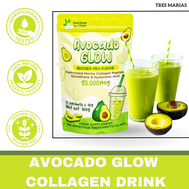 Avocado Glow hydrolyzed marine collagen peptides glutathione