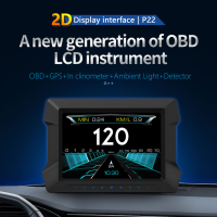 รถ HUD OBD2 GPS Head-Up Display Inclinometer Digital Speedometer เข็มทิศ Slope Meter แสดงผล Overspeed Alarm อุปกรณ์เสริมอัตโนมัติ