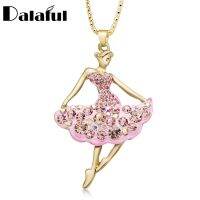 Novelty Ballet Ballerina Dancer Girl Long Necklaces amp; beautiful Pendants Souvenir Gift Women Crystal Jewelry X606