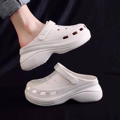 【Ooyoudo】ใหม่ รองเท้าแตะแพลตฟอร์ม ส้นแบน 7 ซม. สําหรับผู้หญิง 2022【รองเท้าแตะผู้หญิง jibbitz อุปกรณ์เสริม】