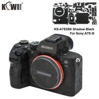 Kiwifotos Matrix Black 3M ติดกล้องสีดำ,สำหรับผิวกันรอยสำหรับ Sony A7SM3เงาสีดำสติกเกอร์ตกแต่งอุปกรณ์ป้องกันฝาครอบฟิล์มสำหรับ Sony A7S III (A7S3) กล้องคาร์บอนไฟเบอร์สีดำ