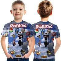 New Style Multicolor Short-Sleeved Roblox Spring Summer Boys Girls Childrens Clothing Printed Tops Round Neck Cartoon Anime Korean Version Breathable T-Shirts Daily Shirts [DIY Pictures Available]