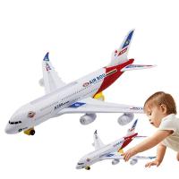 Airplane Toys For Kids Electric A380 Detachable Plane Toys With LED Flashing Light Music Bump And Go Electric Model Plane