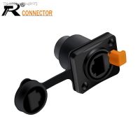 ¤ 1pc RJ45 Waterproof Connector Aviation Female Concave Socket Adapter Panel Mount Ethernet Network Terminal Copper 8p8c Black