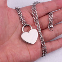 High Quality Hiphop chains Punk Stainless Steel Padlock Key Necklace men rock heart Lock with key Necklaces for Women Jewelry