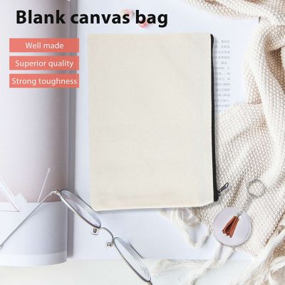 10 Pieces Sublimation Blanks Pouch DIY Heat Transfer Makeup Bags Iron on Transfer Zipper Canvas Pen Case for Women Kids