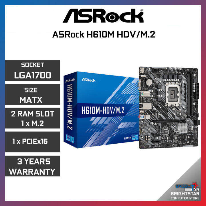 asrock h610m hdv m 2 micro atx lga1700 motherboard