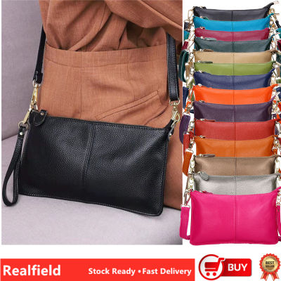 TOP☆RF Women Genuine Leather Clutch Bags Handbag Crossbody Bag Shoulder Bags Elegent Purse for Party Wedding Shopping Wristlet Zip Handbags