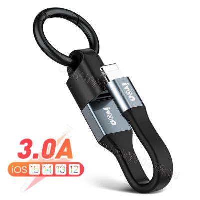 Mini Keychain Portable USB Data Cable for iPhone 14 3A Fast Charging Micro USB Type C Short Cable Cord For Samsung Xiaomi Huawei Cables  Converters