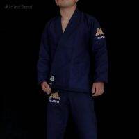 สีกรมท่าคอตตอนเก่า BJJ GI JITSU Mindstroll ผ้าฝ้ายชุดกิโมโนนุ่มเดินเล่น