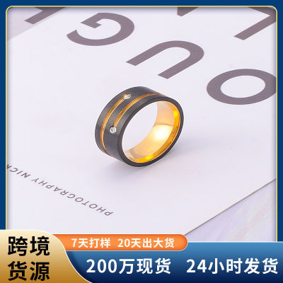 แหวน แหวนสแตนเลสประดับเพชรแบบเรียบง่ายสำหรับผู้ชายเครื่องประดับแฟชั่นย้อนยุคเครื่องประดับแหวนไทเทเนียม .