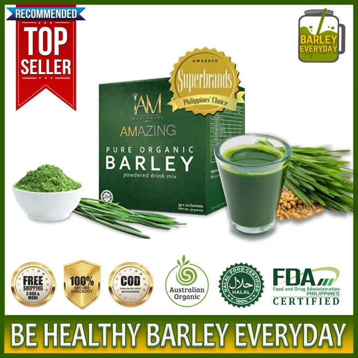 ☘️ Pure Organic Barley Juice Powder 10 Sachets Immune System Booster ...