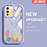 เคส JIUMOO สำหรับ VIVO V23 5G S12 5G V23i 5G เคสแฟชั่นนำโชครอยยิ้มสีสันสดใสกล้องมอนสเตอร์ตัวน้อยนิ่มสำหรับเลนส์กันกระแทกแบบใสเคสมือถือเรียบง่ายฝาครอบป้องกันซิลิโคนความคิดสร้างสรรค์โปร่งใสเคส