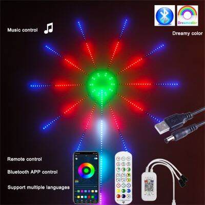 CW FireworksStrip Lights Festoon FairyDecoration WIFI Music Controller USBLamp Wedding RoomLight Strips DC5V