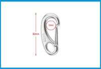 （AT）2PCS เรือ Marine สแตนเลสสตีลรูปร่าง SpringHook คลิป Quick Link Carabiner Buckle Eye Shacklelaw กลางแจ้ง