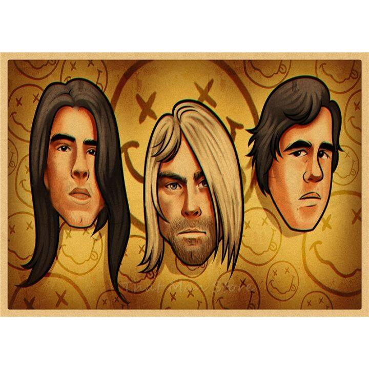 vintage-poster-nirvana-kurt-cobain-dormitory-kraft-rock-orchestra-decorative-painting-poster