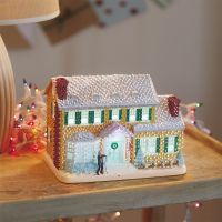 วันหยุดคริสต์มาส Lighted Village Building ตกแต่งคริสต์มาสสำหรับ Home Christmas Light Glowing Small House Creative Gift