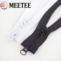 1Pc Meetee 60-300cm 5# Resin Zippers Black White Double Slider Open-End Zips for Sewing Coat Clothing Tent DIY Accessories Door Hardware Locks Fabric