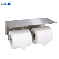 ULA Stainless Steel Paper Towel Holder Punch-Free Towel Rack Wall Mounted Dual Use Roll Paper Stand for Bathroom Kitchen