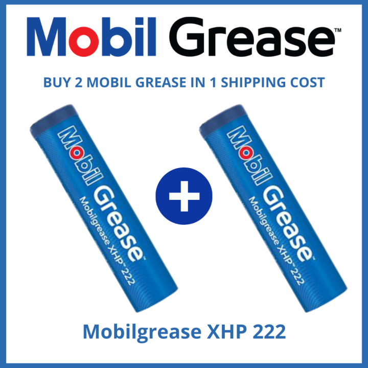 2 X Tube Mobilgrease XHP 222 Blue Lithium Complex Grease 390 Gram Multi
