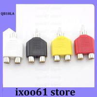 ixoo61 store 4pcs 3.5mm RCA jack 1 Male to 2 Female Y Splitter AV Audio Video Plug Adapter Converter RCA Plug To Double connectors