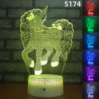 Nighdn 3d Night Light Led Usb Touch Remote Control 3D Unicorn Table Lamp Gifts for Birthday Party Bedroom Decoration Nightlight