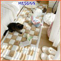 HESONG สีครีม พรมสำหรับสัตว์เลี้ยง สี่เหลี่ยมผืนผ้าทรงสี่เหลี่ยม ใหญ่มากๆ ผ้าคลุมโซฟาที่นอน ผ้าคลุมเตียงสุนัข ลายสก็อต ผ้าห่มสำหรับสุนัข สุนัขตัวใหญ่