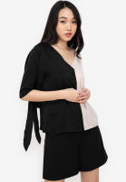 Zalora Basics - Tie Sleeve เสื้อ Colourblock