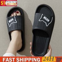 Summer Women Mens Slippers Indoor Bath Thick Platform Non-Slip Home Easter Cartoon Flip Flops Cat Beach Sandals Ladies Shoes