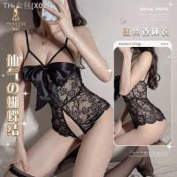 Pajamas for women summer mood high-end ice silk pure lust style suspender nightgown small breasts big couples fun underwear