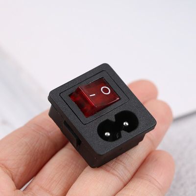 250V AC Red Rocker Switch Fused Inlet Power Socket Fuse Switch Connector Plug Connectors Dielectric Intensity